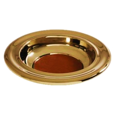 Brass Offering Plate W/Red Felt